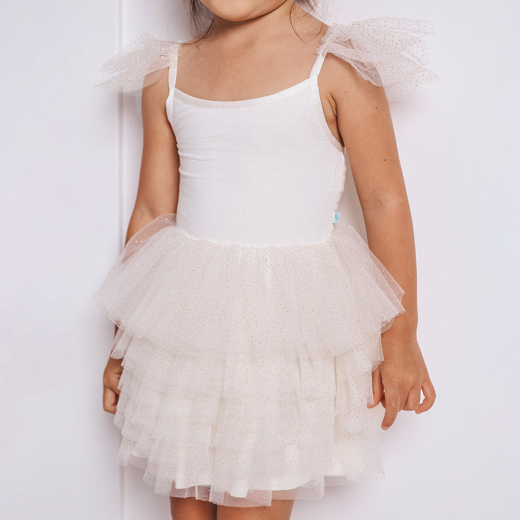 White Tulle Smocked Dress