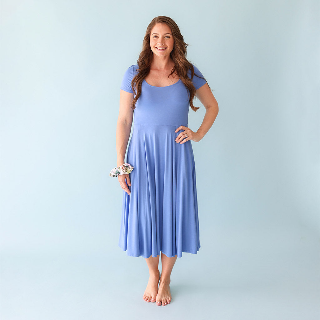 Chatham Blue Women's Scoop Midi Dress