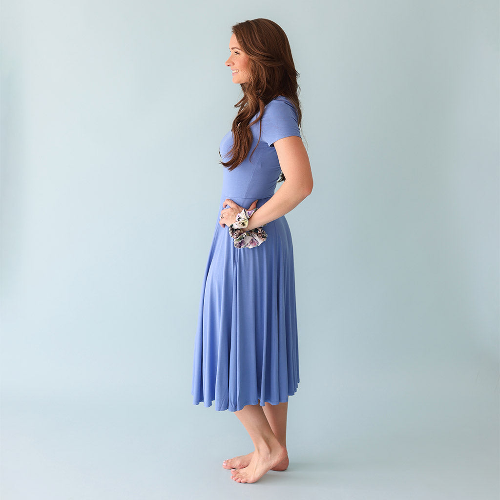 Chatham Blue Women's Scoop Midi Dress