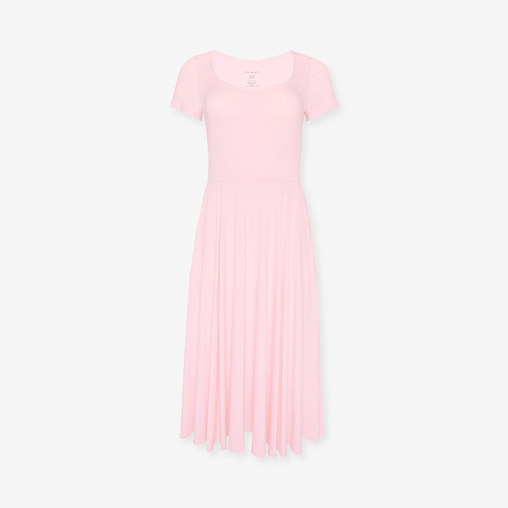 Springtime Pastel Pink Women's Scoop Midi Dress