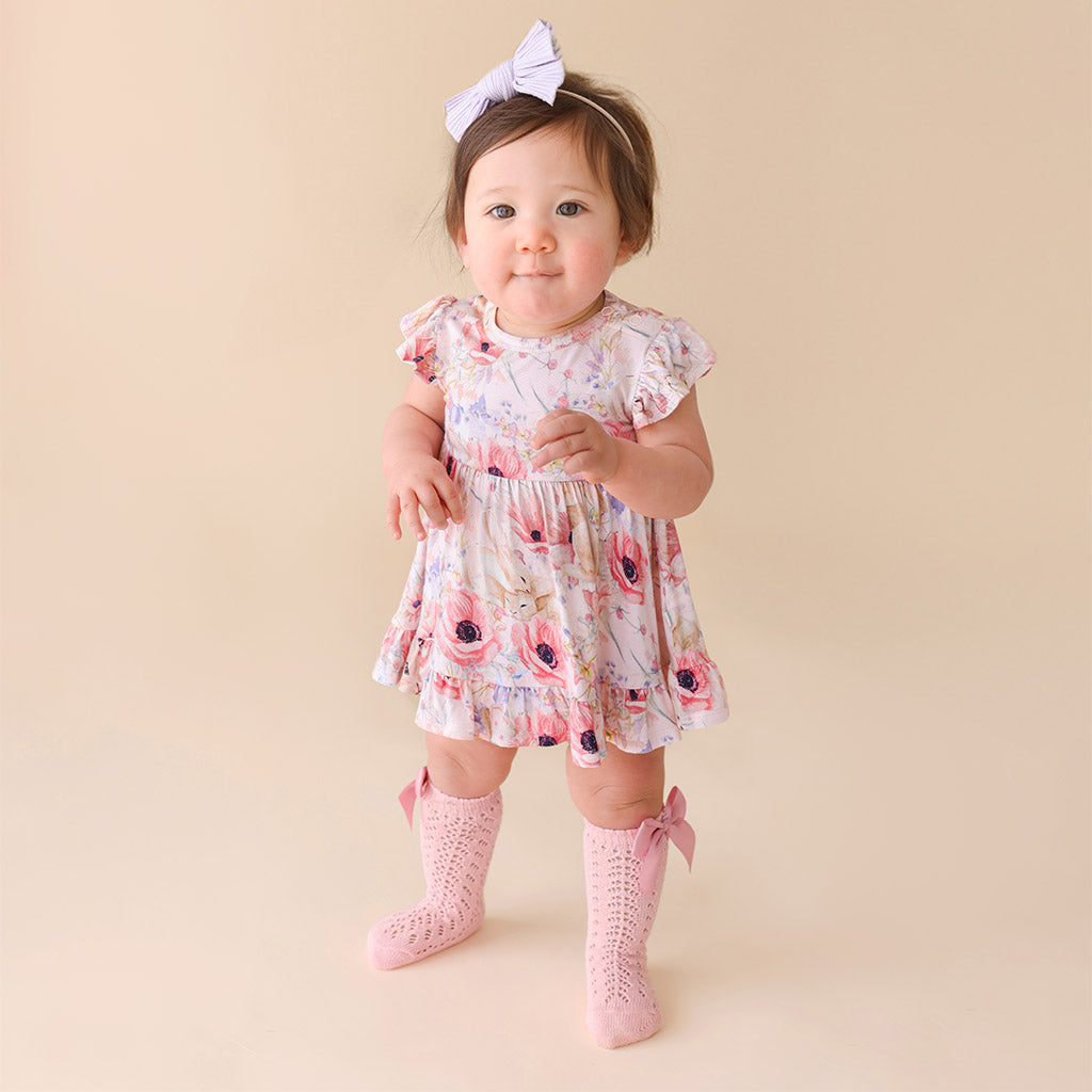 Everly Rose Ruffled Twirl Bodysuit Dress