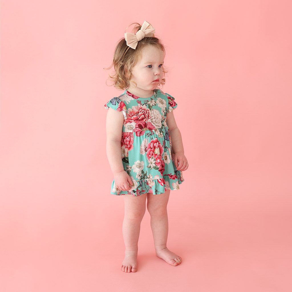 Nikki Danielle Ruffled Twirl Bodysuit Dress