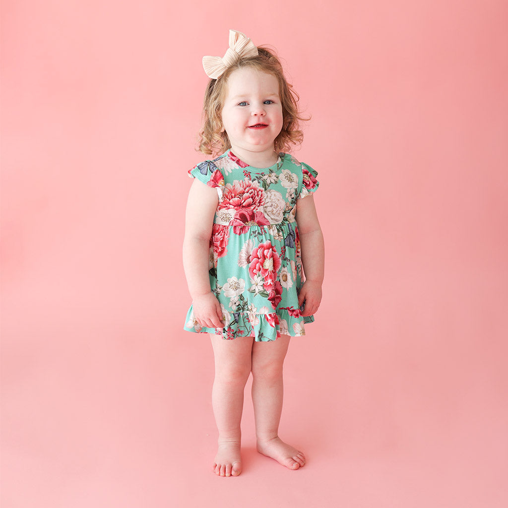 Nikki Danielle Ruffled Twirl Bodysuit Dress