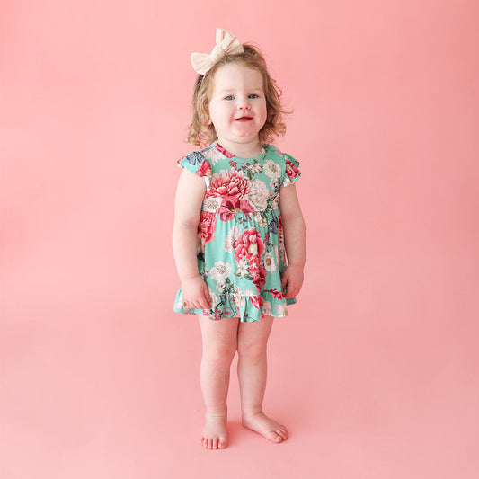 Nikki Danielle Ruffled Twirl Bodysuit Dress