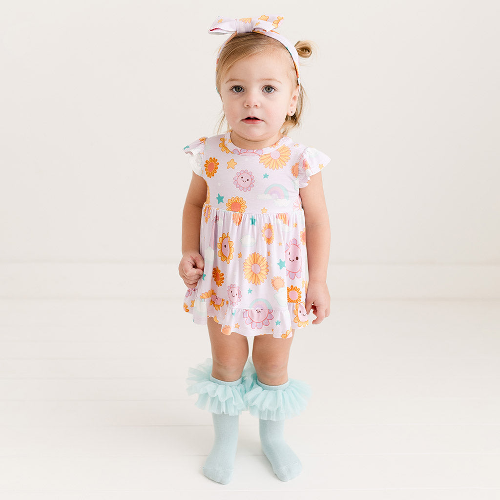 Raya Ruffled Twirl Bodysuit Dress