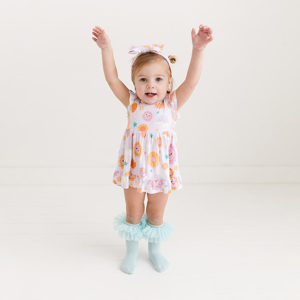 Raya Ruffled Twirl Bodysuit Dress