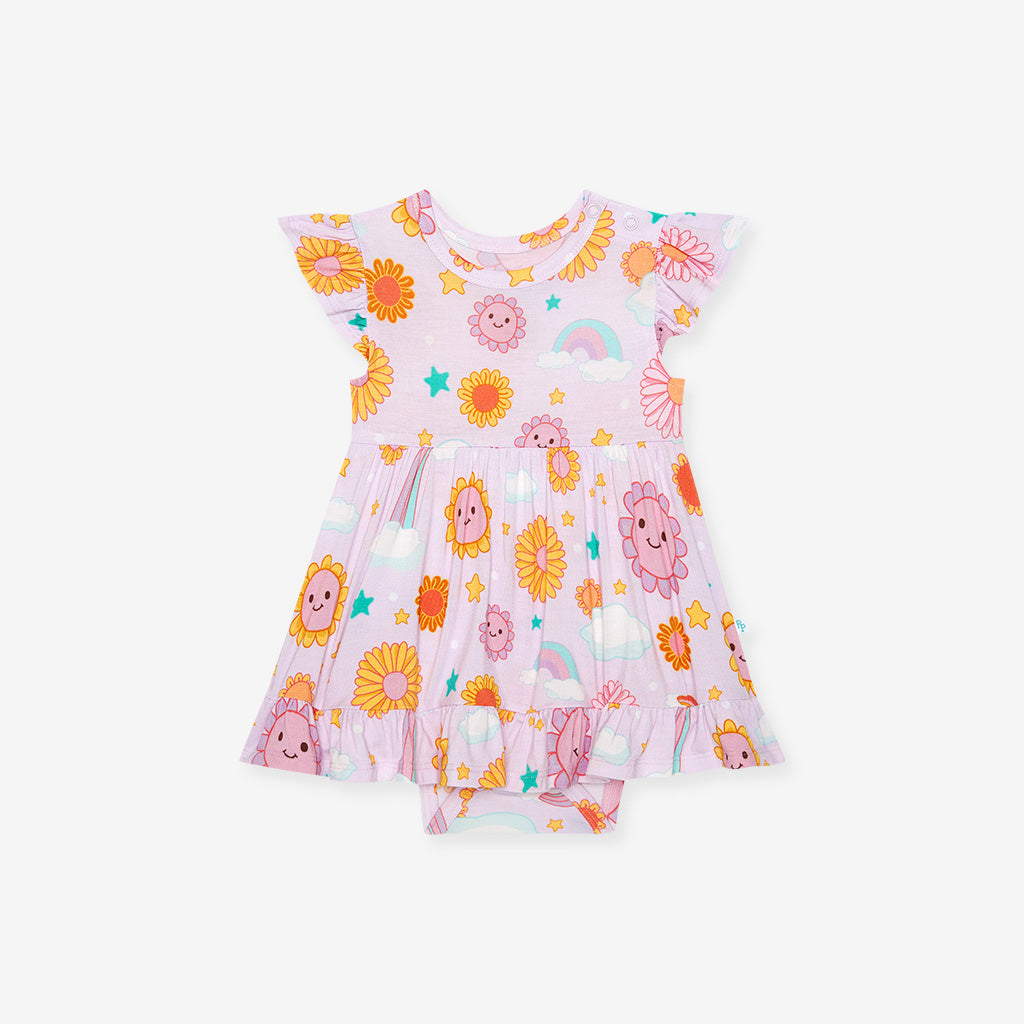 Raya Ruffled Twirl Bodysuit Dress