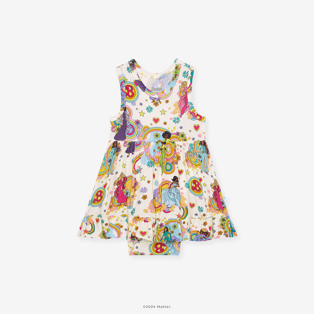 Groovy Barbie™ and Friends Racerback Ruffled Bodysuit Dress