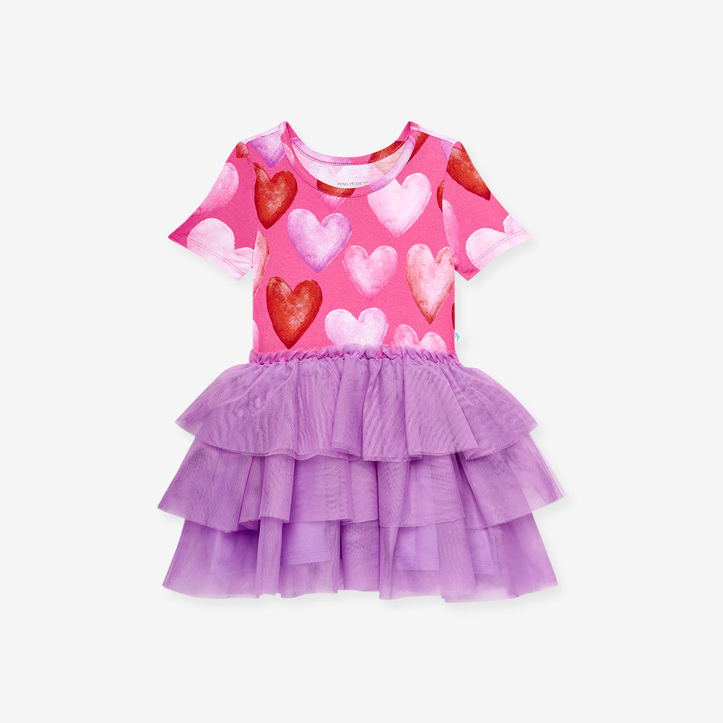 Posh Valentine Short Sleeve Tulle Dress