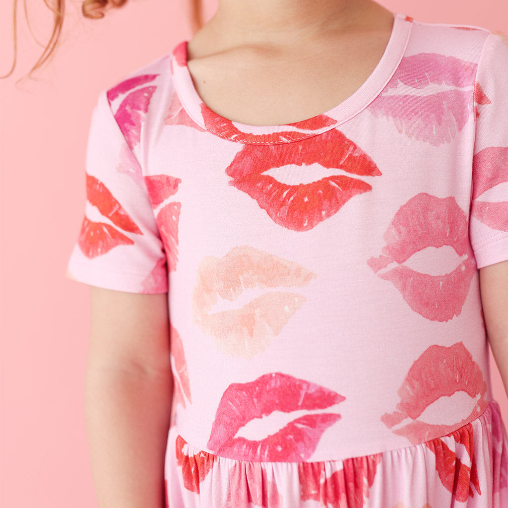 Isabela Short Sleeve Ruffled Twirl Dress