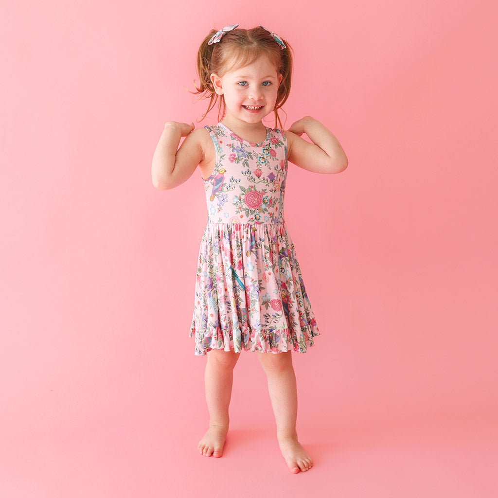 Christine Racerback Ruffled Twirl Dress