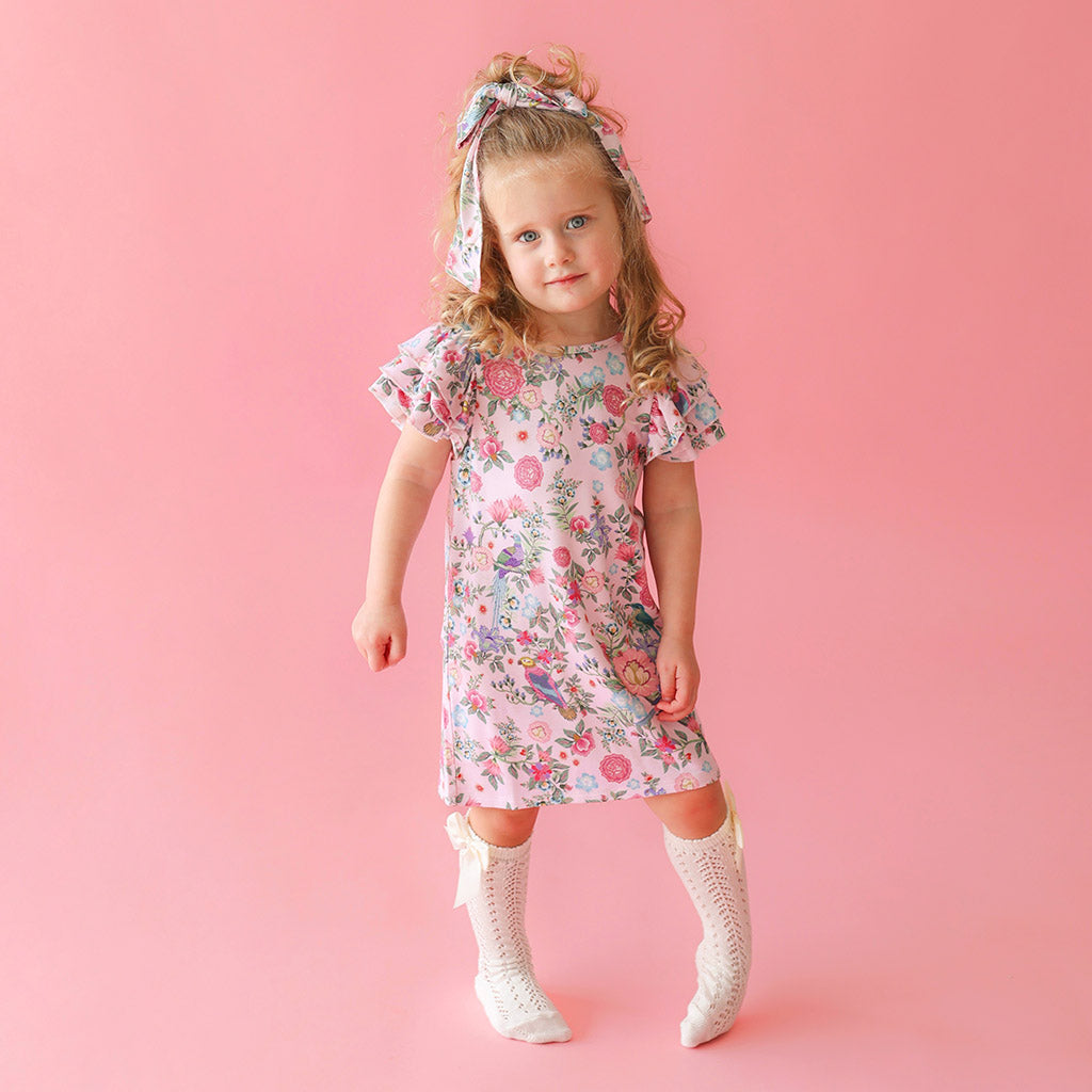 Christine French Terry Ruffled Dress