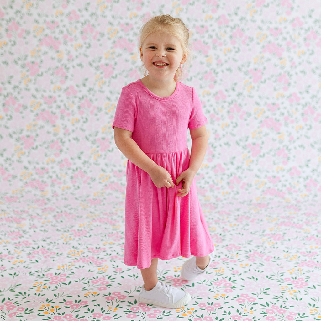 Cruisin' Pink Pointelle Twirl Dress