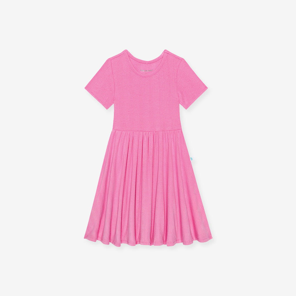 Cruisin' Pink Pointelle Twirl Dress