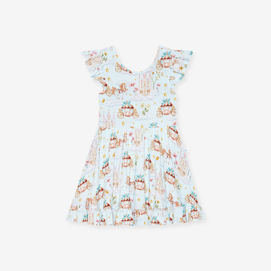 Catherine Tie Back Ruffled Twirl Dress