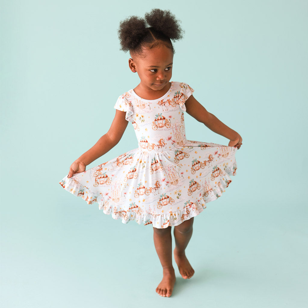 Catherine Tie Back Ruffled Twirl Dress