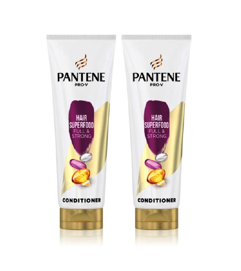 2xPack Pantene Superfood Full & Strong Hair Conditioner for Shiny Hair - 400 ml