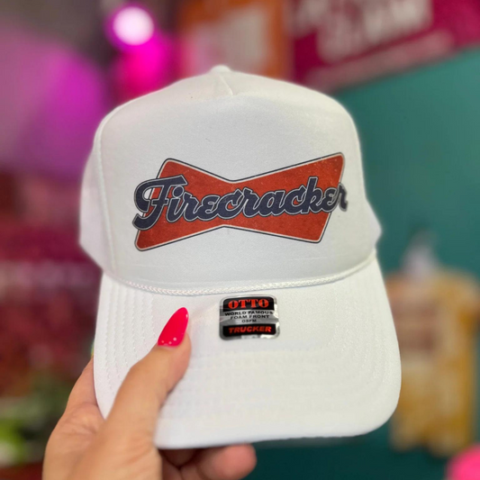 Online Exclusive | Firecracker Foam Trucker Cap in White