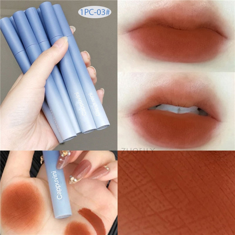 5 Colors Matte Long Lasting Waterproof Non-Stick Lip Glaze Not Easy To Fade Red Lips Lip Tint