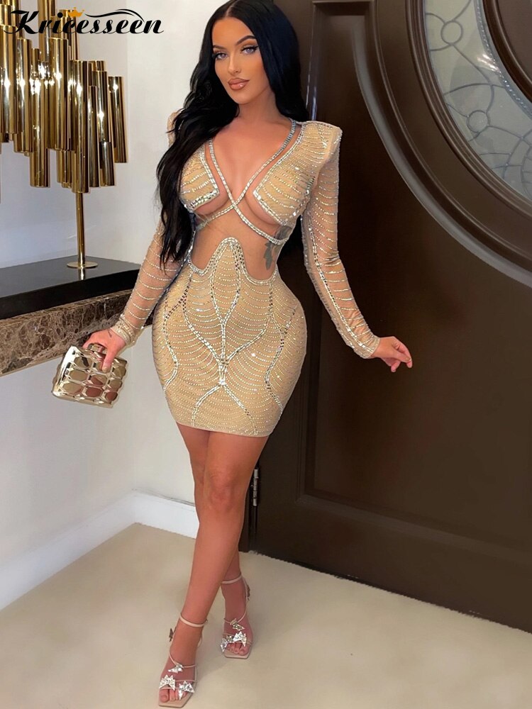 Crystal Glam Mini Dress