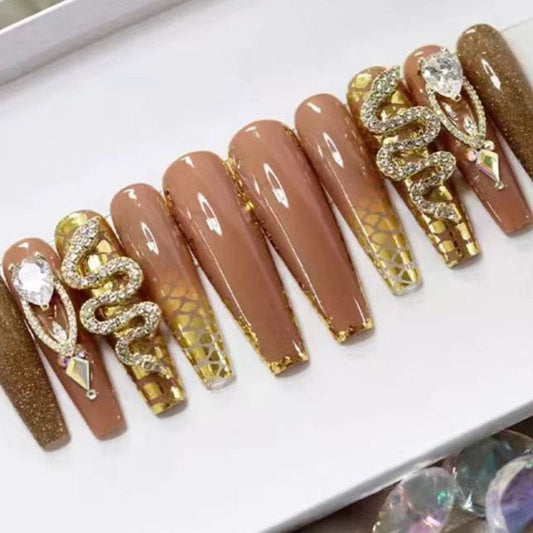 24pcs Long Coffin False Nails