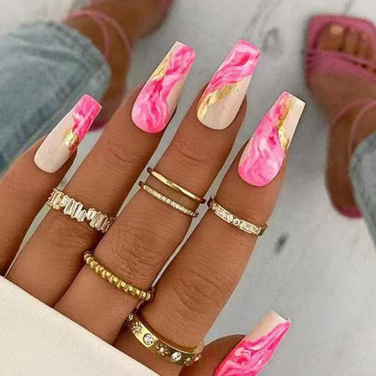 24pcs Long Coffin False Nails