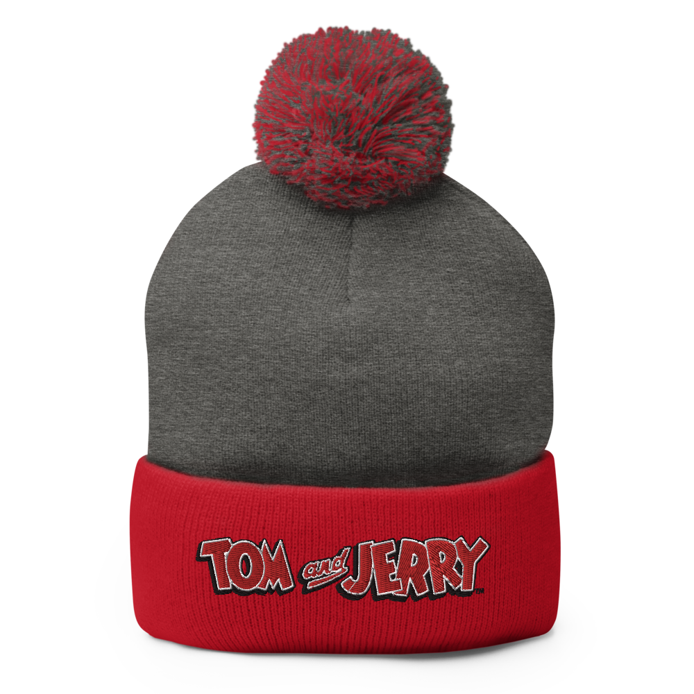 Tom and Jerry  Logo Pom Pom Knit Beanie