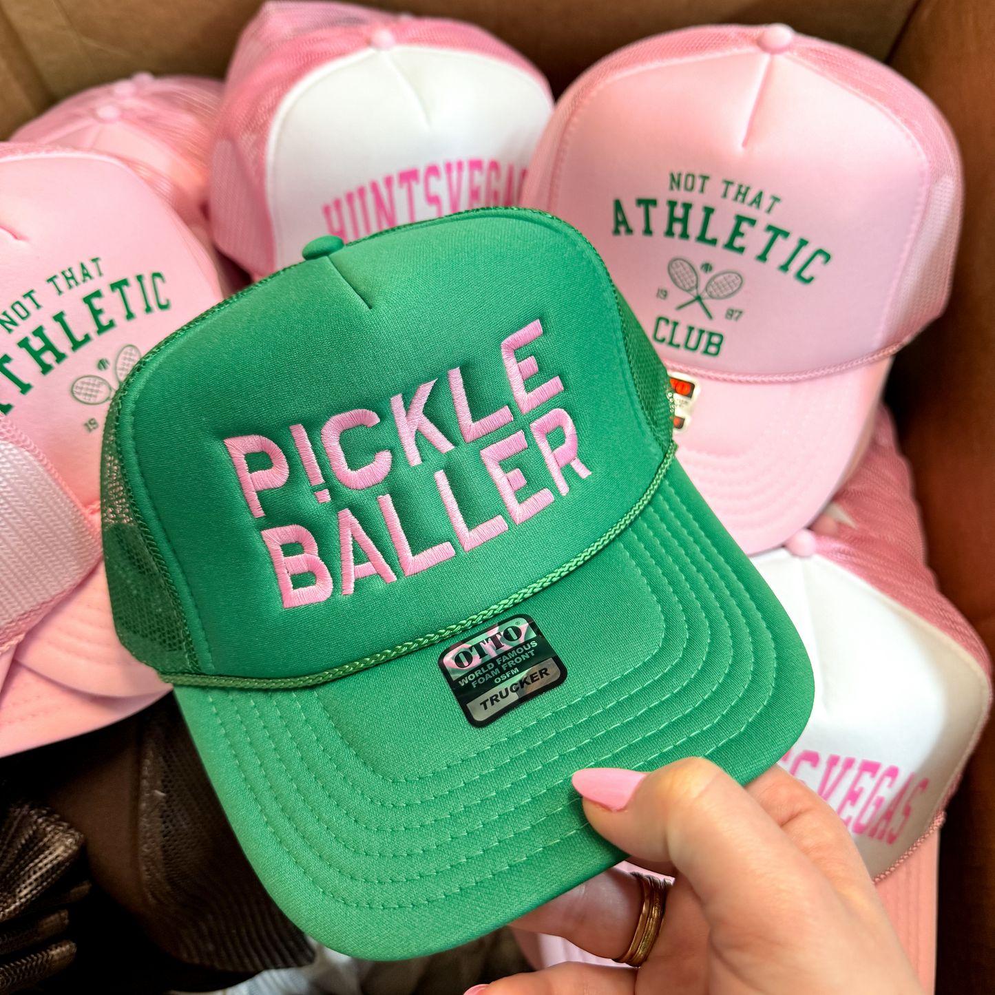 Pickle Baller Foam Trucker Hat in Kelly Green