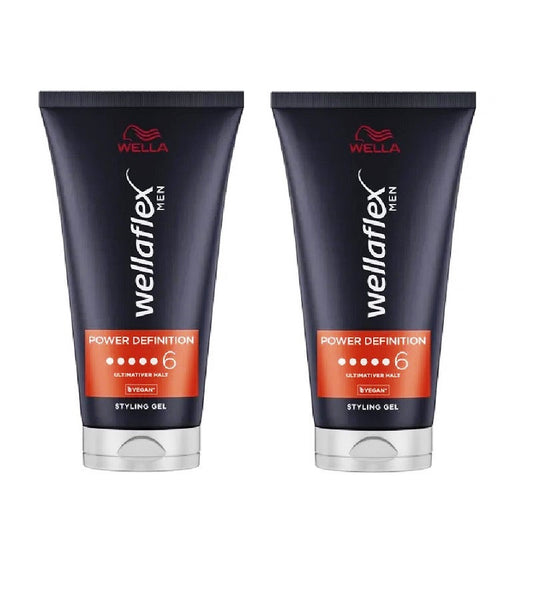 2xPack Wella Wellaflex Men Power Definition Hair Styling Gel - 300 ml