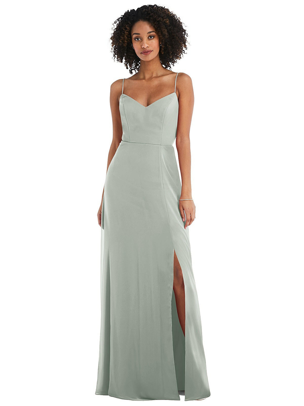Tie-Back Cutout Maxi Dress with Front Slit