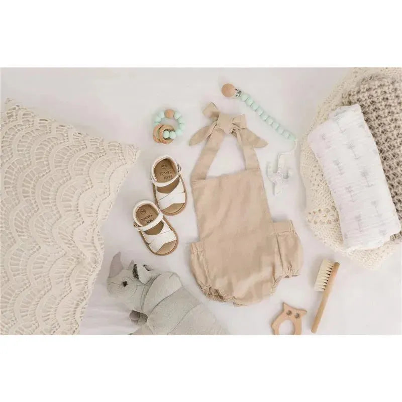 Babe Basics - Linen Baby Romper, Oatmeal