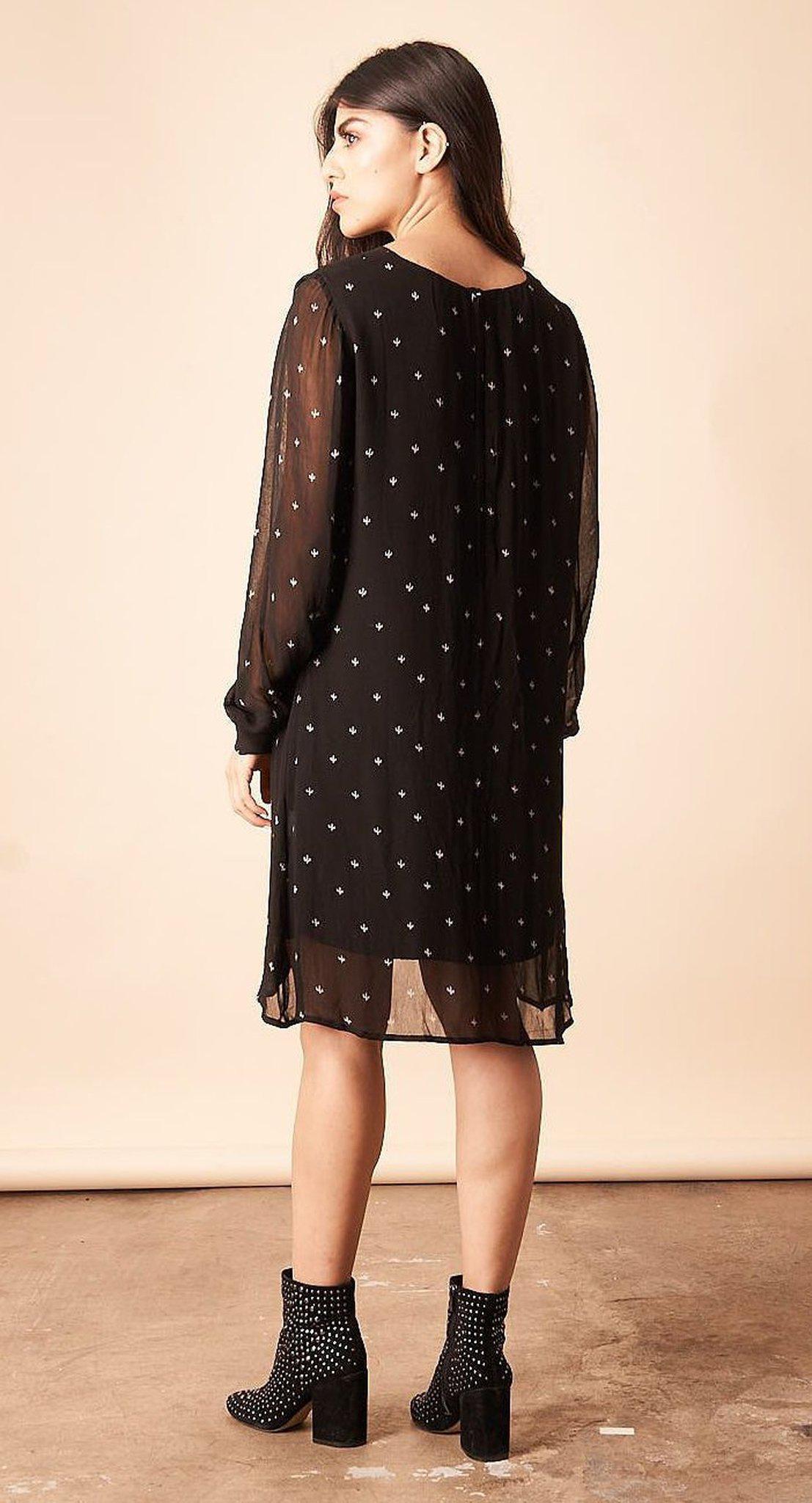 Baby Cacti Shift Dress - Black + Cream