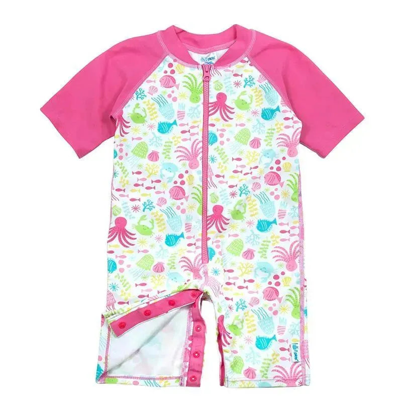 Baby Girls One-Piece Swim Sunsuit White Sea Pals