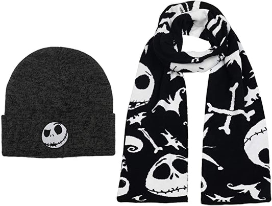 Jack Skellington (Nightmare Before Christmas) Beanie Hat & Scarf Set