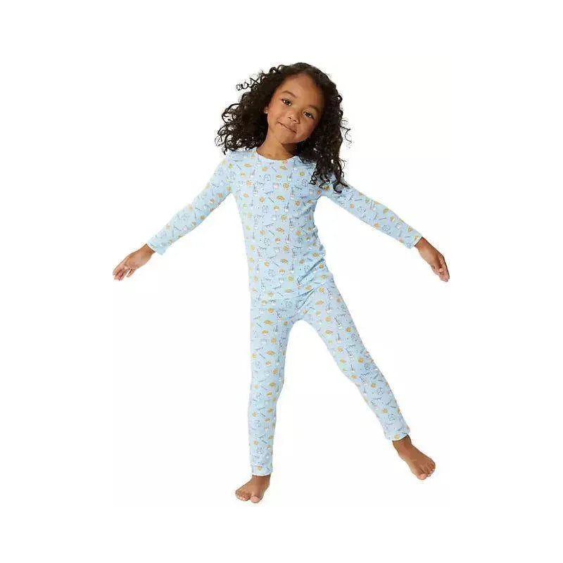 Bellabu Bear - Blue Baby Two-Piece Milk & Cookies Pajama Set