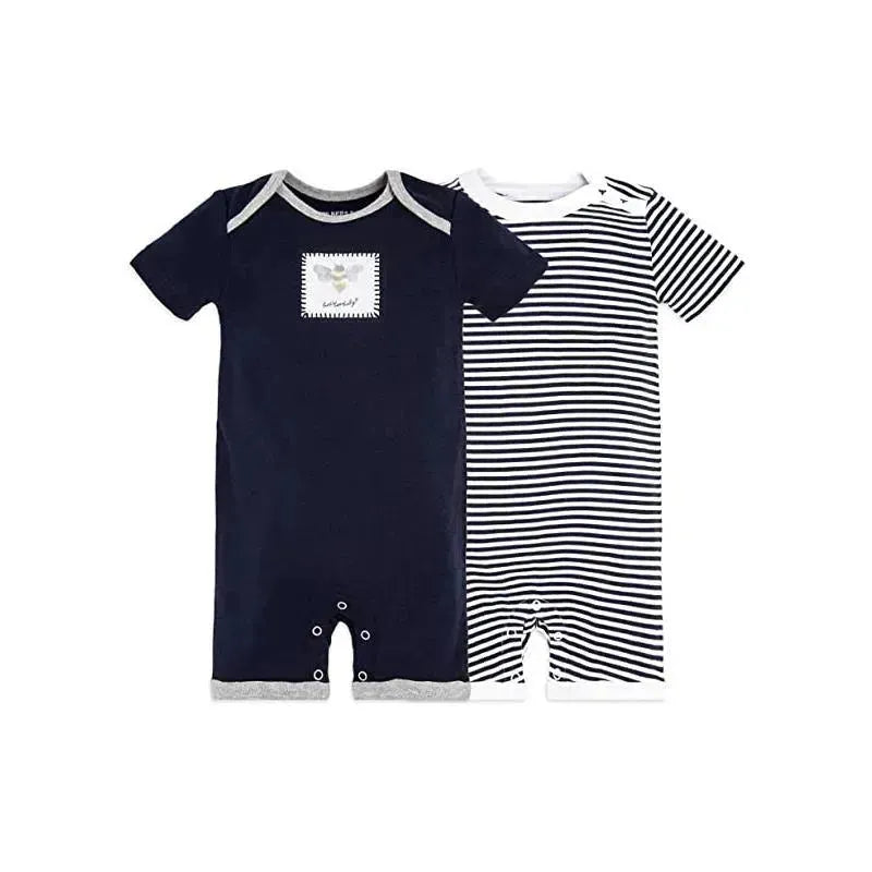 Burts Bees - 2Pk Baby Boy Honey Bee Shortalls, Midnight