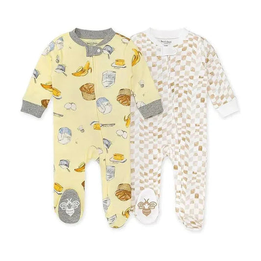 Burts Bees - 2Pk Banana Muffin Recipe & Wavy Check Sleep & Play, Lemonade