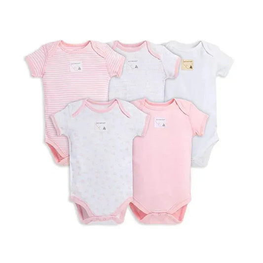 Burt's Bees 5-Pack Short Sleeve Bodysuits, Blossom