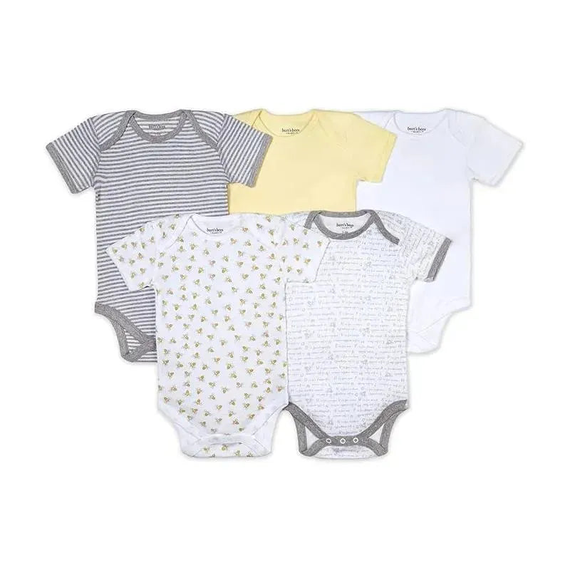 Burts Bees - 5Pk Short Sleeve Bodysuits, Sunshine