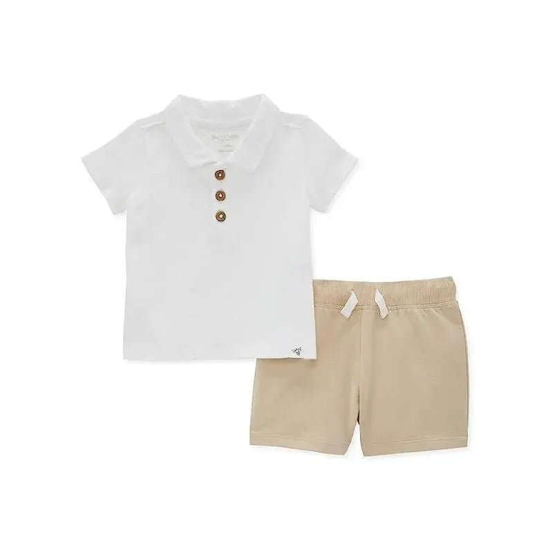 Burts Bees - Baby Boys Shirt & Pant Outfit Bundle, Cloud