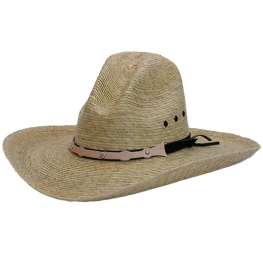 Kids Beige Natural Palm Straw Cowboy Hat