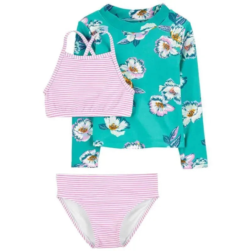 Carters - Baby Girl 3Pk Swimwear Set, Turquoise/Purple