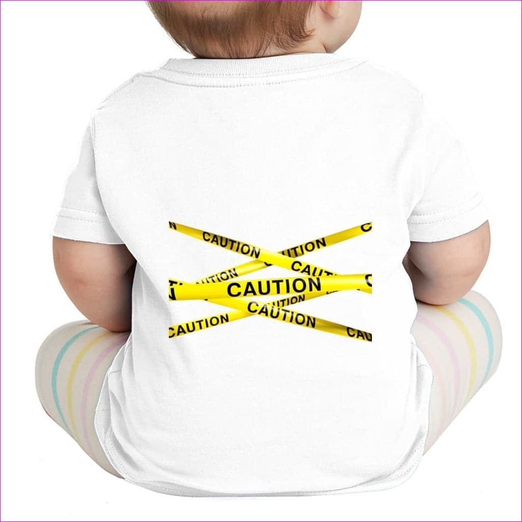 White - Caution Infant Fine Jersey Tee - Baby & Toddler Tops at TFC&H Co.