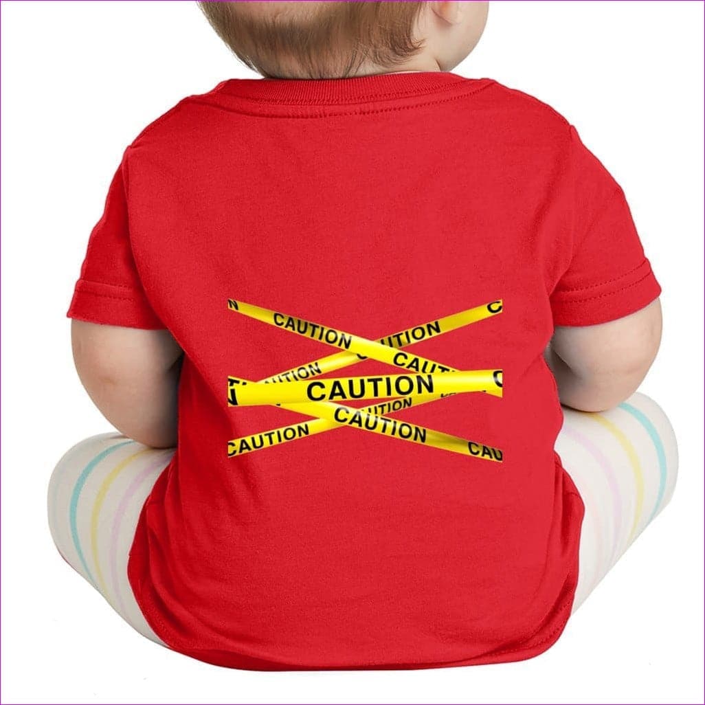 Red - Caution Infant Fine Jersey Tee - Baby & Toddler Tops at TFC&H Co.