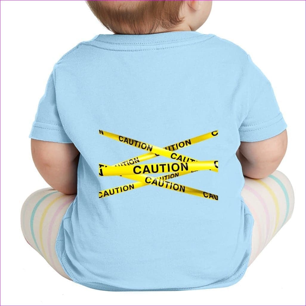 Light Blue - Caution Infant Fine Jersey Tee - Baby & Toddler Tops at TFC&H Co.