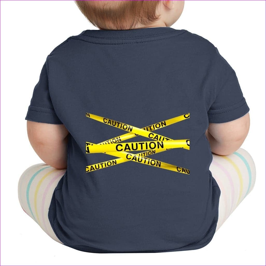 Navy - Caution Infant Fine Jersey Tee - Baby & Toddler Tops at TFC&H Co.
