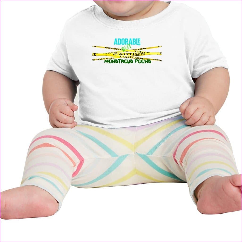 6M White - Caution Infant Fine Jersey Tee - Baby & Toddler Tops at TFC&H Co.
