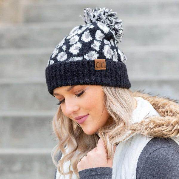 Women's Accessories - Hats CC Leopard Pom Beanie