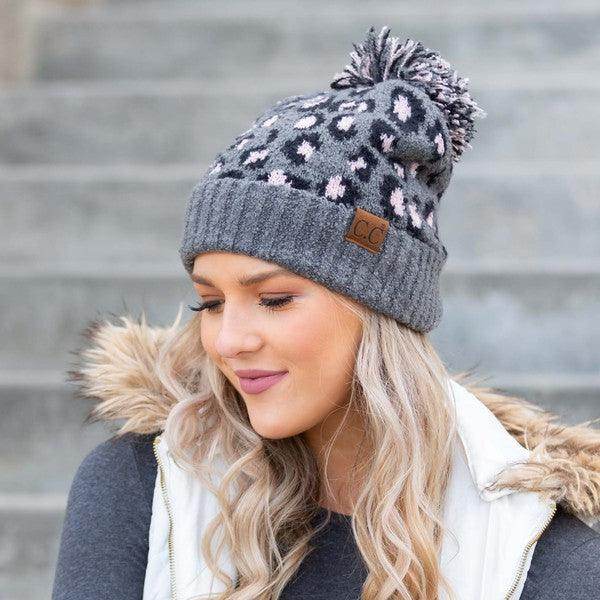 Women's Accessories - Hats CC Leopard Pom Beanie