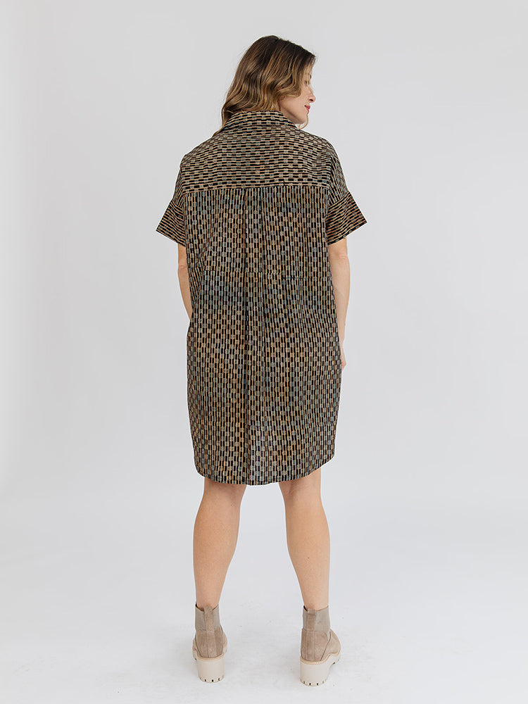 Chennai Blue Check Mini Dress